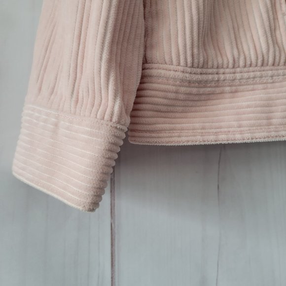 Old Navy Light Pink Sherpa Lined Corduroy Trucker Jacket, Women’s L, Button-Down - Picture 2 of 10